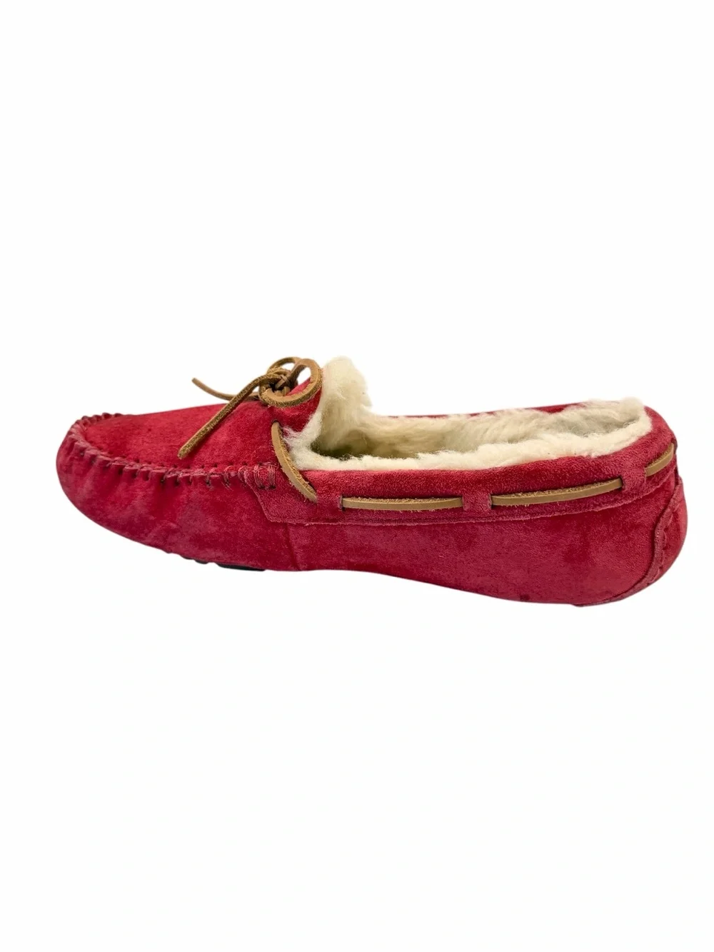 UGG Dakota Sheepskin Moccasin Slippers Women’s Size 8 Magenta Suede Cozy Lined - Picture 4 of 8